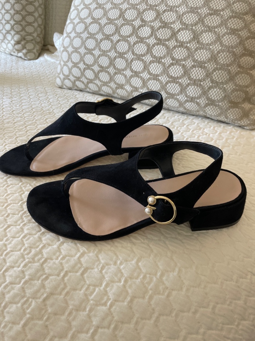 Stuart Weitzman Black Suede Sandals - Picture 3 of 8